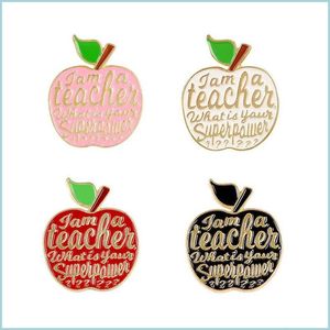 Pins Brooches Red Apple Brooches Teacher Quote I Am A Badge Pink Enamel Pins Lapel Pin Badges Fruit Plant Jewelry Gifts 621 Dhgarden Dhwfm