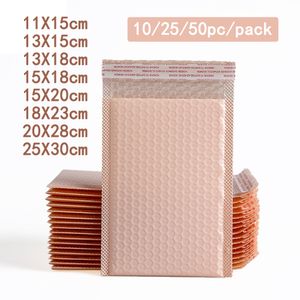 Postpåsar 102550 st Pink Poly Bubble Mailers vadderade kuvertfodrade Wrap PolyMailer för förpackning Maile Self Seal 221128