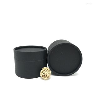 Opakowanie prezentów 50pcs/los Eco Food Grade Canister Black Color Packaging Cylinder Craft Cardboard Jar Pakiet do cukierków biżuteria