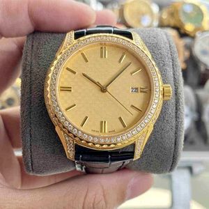 Watches Vacherx Constantins Mechanical Wristwatches Watch Leather Stainless Steel Bezel Set Diamonds Reloj Automatic