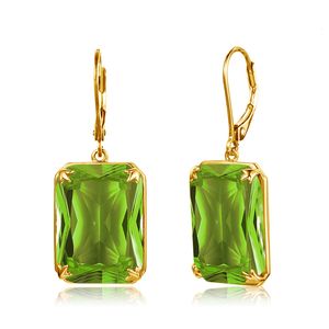 Charm Szjinao Classic Real Silver 925 Earring For Women Vintage Peridot Earrings Rectangle Anniversary Christmas Gift Fine Jewelry 221125