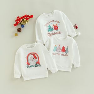 Pullover 0915 Lioraitiin 05Years Toddler Kid Boys Girls Shirt Long Sleeve Round Neck Santa Christmas Tree Print Loose Top 221125