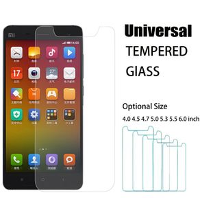 Universeller Handy-Displayschutz aus gehärtetem Glas 4,0 4,5 4,7 5,0 5,3 5,5 5,7 6,0 Zoll für iPhone Samsung Huawei Xiaomi Zte LG Sony