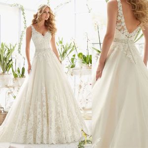 Очаровательное v Neck Wedding Dress 2022 Crystal Applique Applique