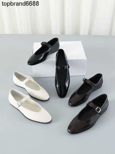 The Row Shoes Dress Mary Jane shoes flat womens shoes Dongguan straight line buckle shallow French grandmas shoes Size 34-39