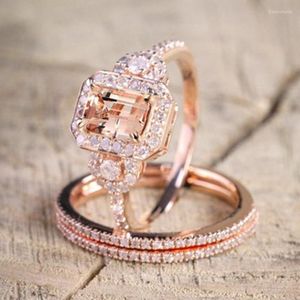 Br￶llopsringar Fashion Women's Full Diamond Set Ring Classic Crystal Jewelry Bride Engagement Gift