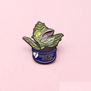 Pins Brooches Enamel Brooches Pins Flower Pot Plant Happy Coffee Bean Brooch Trend Joker Badge Jewelry 1474 E3 Drop Delivery Dhgarden Dh2Fm