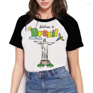 Men's T Shirts Brazil Flag Tshirt Shirt Men Graphic Print Casual Y2k White Aesthetic