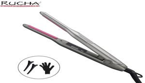 Mini Hair Curler Pencil Straightener 2 in 1 Ceramic Thinnest Narrow Flat Iron with LED Display for Short Beard 2201229651914