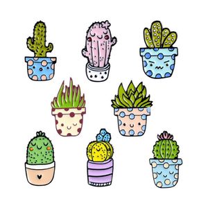 Pins Brooches Cartoon Cactus Brooch Cute Mini Plant Pot Women Denim Jackets Lapel Enamel Pins Hat Badges Kid Jewelry Christ Dhgarden Dhmb4