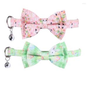 Dog Apparel Bow Tie Collar With Bell Easter Bowtie Adjustable For Small Medium Large Dogs