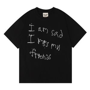 デザイナーメンズTシャツハイストリートレディレタープリントティーファッション半袖ブラックトップスS-XL