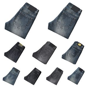 Cal￧a jeans de jeans cal￧a cal￧a cal￧a masculina estirada de outono de inverno de jeans de jeans de algod￣o de algod￣o lava-lados hs9505