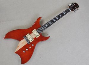 Rote 6-saitige Mahagoni-E-Gitarre mit Palisander-Griffbrett. 24 Bünde können individuell angepasst werden