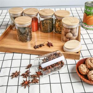 Storage Bottles Glass Jars Spice 12pcs With Bamboo Lids Silicon Ring Set Of Tight Kitchen Containers For Canister