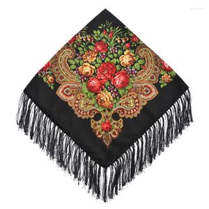 Bufandas estilo ruso de gran tamaño bufanda bufanda de algodón cuadrado envoltura versátiles de regalo de regalo boho estolas de manta para mujeres