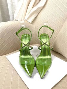 Luxury Summer Women's Diamond Stripe Sandals Shoes Heels Heel