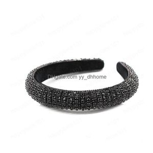 Headbands Fl Crystal Headbands Hair Bands For Women Brides Shiny Padded Diamond Headband Hoop Fashion Party Jewelry Accessories Drop Dhini