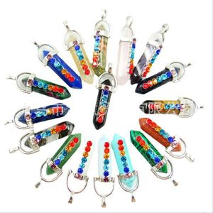 Charms Natural Stone Charms 7Chakra Pendants Quartz Rock Crystal Clear Chakras Gem Fit Druzy Necklace Making Offle 2533 E DHGARDEN DHTLR