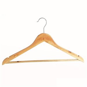 Hängar rackar naturliga träkläder hängande kapphängare för torr och våt dubbla tyg syften rack non slip trä lagringshållare sup dhnxr