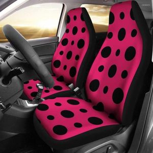 Car Seat Covers Pink Polka Dots Design 143731 Pack Of 2 Universal Front Protective Cover on Sale