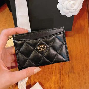 luxury men credit card wallets holder lambskin Square Luxurys Designers purses caviar Womens classic Genuine Leather cardholder wallet card slots key pouch Short