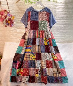 Sukienki swobodne żeńskie bawełniane lniane bohemian boho ibiza letnia plaża Sun midi sukienka wielka luźna patchwork plemienna bali strój długi sukienkę 221126