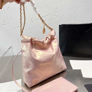 Rosa Luxus Mode Kette Einfache Echtes Leder Frauen Tasche Handtasche Echtes Leder Weiche Tote Schulter Pendler Einkaufstasche 2023