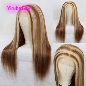 Brazilian Human Hair Peruvian Indian Raw Virgin Hair 13X4 Lace Front Wig P8 27 Color Straight 150% 180% 210% Density 8 27 Piano Color 10-32inch on Sale