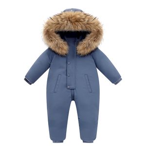 Piumino 30 Gradi Russia Inverno Bambini Tuta Impermeabile Vera Pelliccia Bambini Tuta 15 Anni Neonato Pagliaccetto Snowsuit 221125