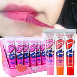Lip Gloss 6 colori Peel Off Tinta Rossetti liquidi idratanti impermeabili Tazza antiaderente Macchia per trucco cosmetico
