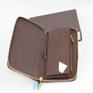 High quality ZIPPY plus Wallet Mono Leather Canvas 12 Credit Slots Long Zipper Wallets Card Holder Purse Women Zip Clutches Bag 40280U