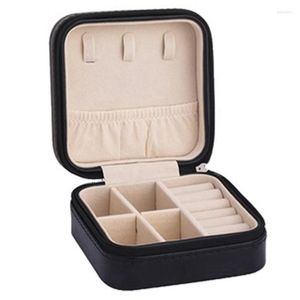 Jewelry Pouches PU Leather Small Box Travel Portable Used For Ring Pendant Earring Bracelet Storage