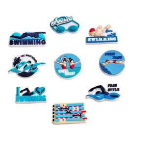 Swimming Charms Shoe Pvc Cartoon Croc Decoration Buckle Accessories Clog Pins Charm Buttons football sports buckles on Sale