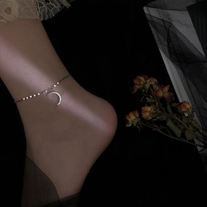 Mode Mond Anhänger Fußkettchen Armband Silber Überzogene Einfache Charme Zirkon Knöchel Kette für Frauen Mädchen Schmuck Geschenk