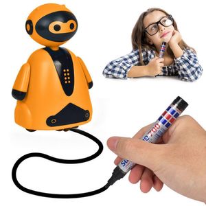 Decorações de jardim robô indutivo inteligente com luzes seguem qualquer linha de robô indutivo de caneta mágica desenhada Siga o brinquedo Magic Toy 221126 da linha desenhada 221126