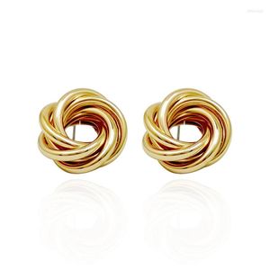 Hoopörhängen 2022 Fashion Gold Color Twist Interweave Weave Chic Circle Round Small Ear Ring Huggies For Women Modern Jewelry