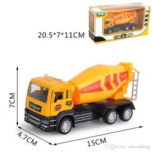 Diecast Alaşım Model Arabalar Çocuk Oyuncaklar Mini Crane Rescue Römork Damper Beton Kamyon Çocuk Oyuncak Mühendislik Kamyonları Ses Işıkları ile Geri Çekme Çocuk Doğum Günü Hediyeleri