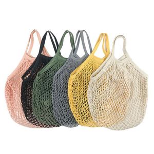 Storage Bags Shop Bags Handbags Shopper Tote Mesh Net Woven Cotton Bag String Reusable Fruit Storage Handbag Home 7 J2 Drop Delivery Dhfw5