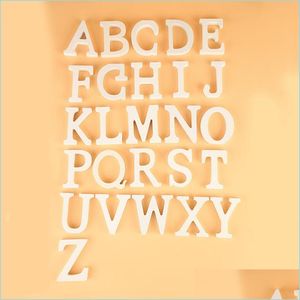 Other Home Decor 1Pc 8Cm Diy Standing Wood Wooden Letters Home Decorations White Alphabet Wedding Birthday Party Personalised Name D Dhbui