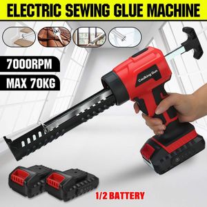 Caulking Gun 7000RPM Cordless Electric Glue Multi-function Handheld Sewing Seams Sealant with 2 Battery 221128