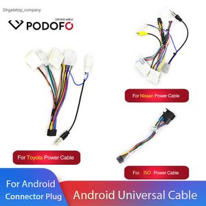 Podofo Android 2 Din Autoradio Lettore multimediale Accessori universali Connettore adattatore cavo Spina cavo per VW Nissian Toyota