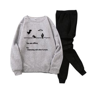 Men's Tracksuits Men's Winter Leisure Print Long Sleeve Sweater Pants Sports Suit Round Neck Casual And Trousers Couple