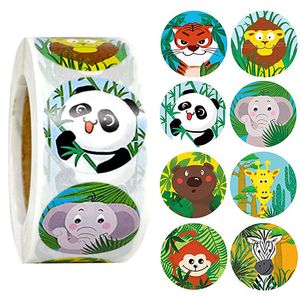 Zoo Tiere Cartoon Aufkleber für Kinder, klassisches Spielzeug Aufkleber Schullehrer Belohnungsaufkleber 8 Designs Muster Tiger