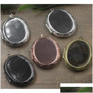 Other 5Pcs 6 Colors Oval 30X40Mm Cabochon Base Blank Tray Po Locket Diy Jewelry Acceosrries Pendant Floating Drop Delivery Findings Dhmi0