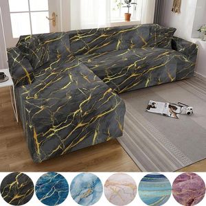 Крышка стулья Wostar Marble Print Elastic Dofa Cover Регулируемые диваны Chease Lounge Lounge Sectional Couch Corner Slipcover L Декор формы