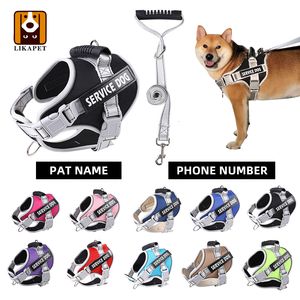 Dog Collars Leashes Chest Strap Nylon Waterproof Adjustable Customize Name For arnes perro Small Large pechera para perr Harness Accessories 221125