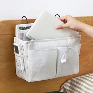 Förvaringslådor Bedside Organizer Bed Desk Bag Sofa TV Remote Caddy Pockets Control Couch Hängare Häng Y7V4