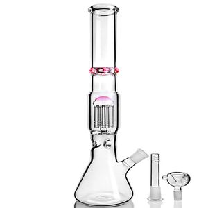 Base per becher da 14,9 pollici Dab Rigs Narghilè Shisha Bong in vetro per acqua Fumatori Pipa in vetro con ciotola da 14 mm