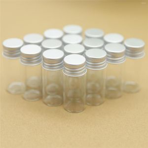 Garrafas de armazenamento 50pcs 22 50mm 10ml Tinga tampa de parafuso de prata minúscula Mini recipientes pequenos frascos de frasco